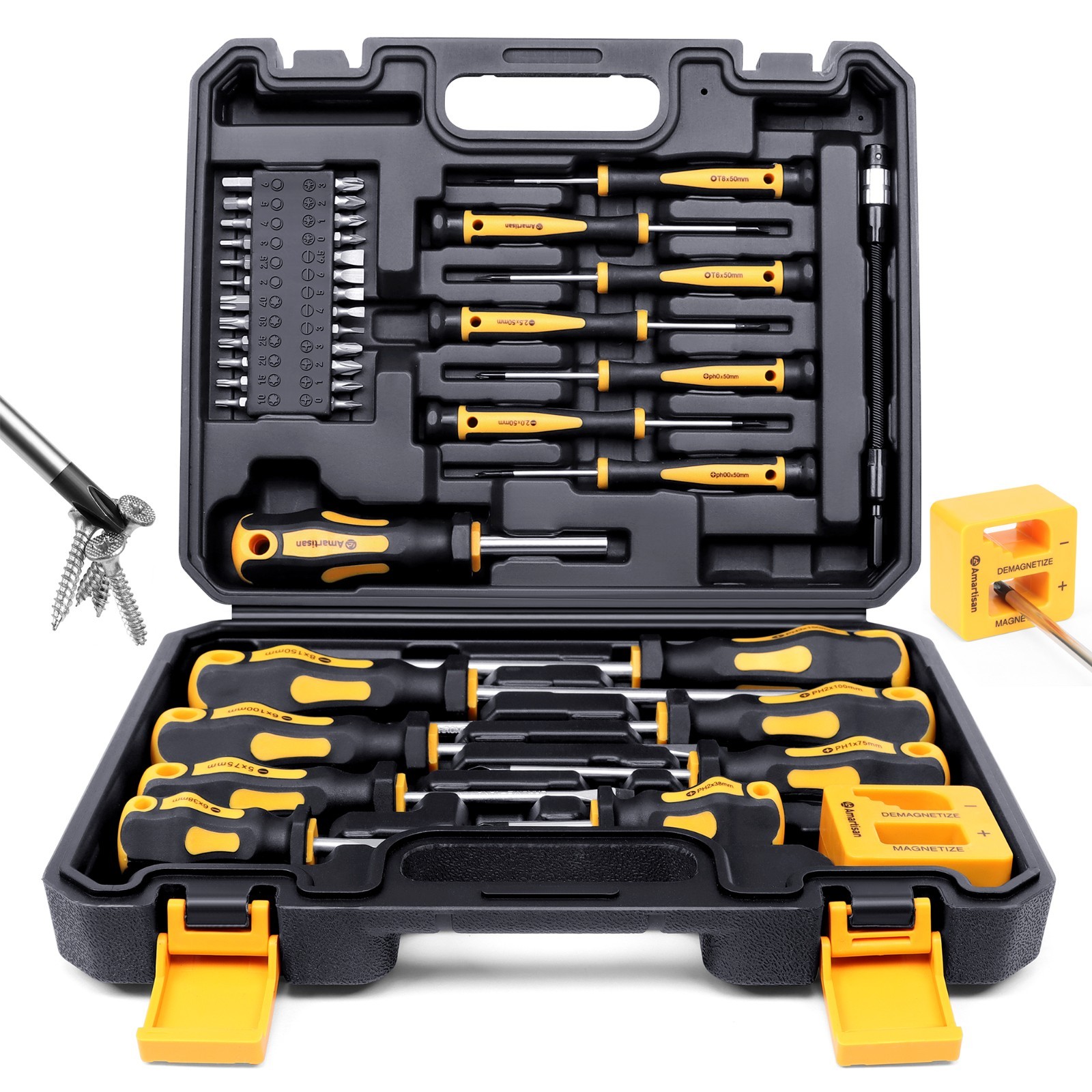 Amartisan Magnetic 43-in-1 Set Premium 6150 Chromium Vanadium Steel Screwdriver