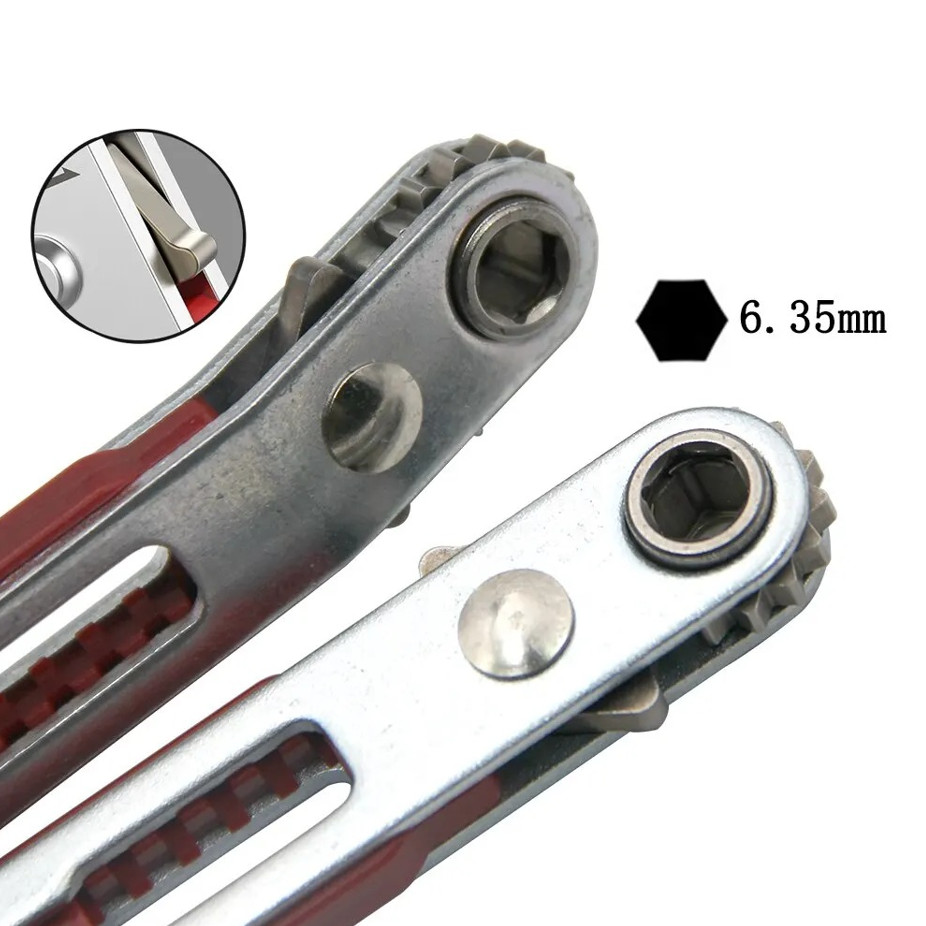 1 pc Mini Ratchet Screwdriver Bidirectional Elbow Wrench Flat Slotted Tool