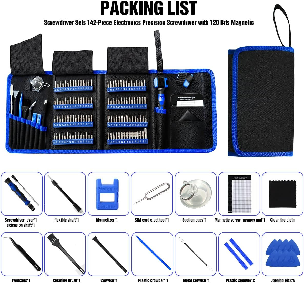 142 in 1 Professional Computer Repair Tool Kit, Precision Screwdriver Set