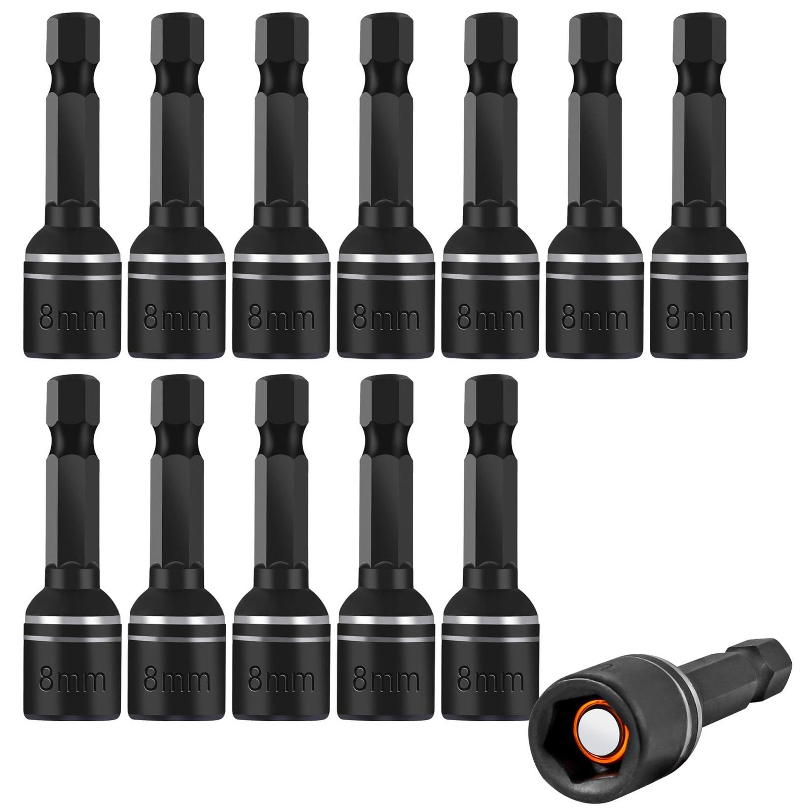 12 Pack Better magnetic force 5/16 Nut Driver Bits, 8mm5/16 Inch Magnetic Imp…