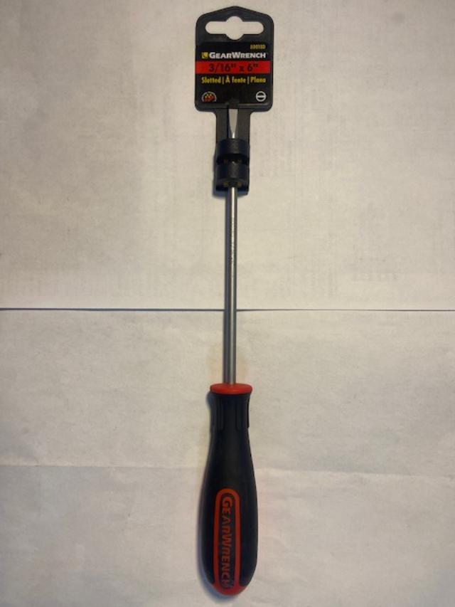 GearWrench 80018D 3/16″ x 6″ Cabinet Tip Screwdriver Dual Material