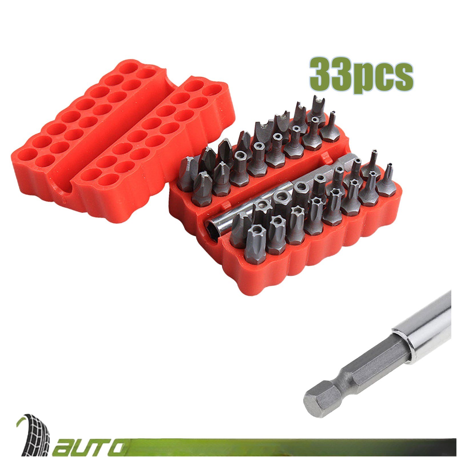 33PCS Screwdriver Bit Set Hex Head Drill Bit Set with 1/4″ Extension Bit Holder