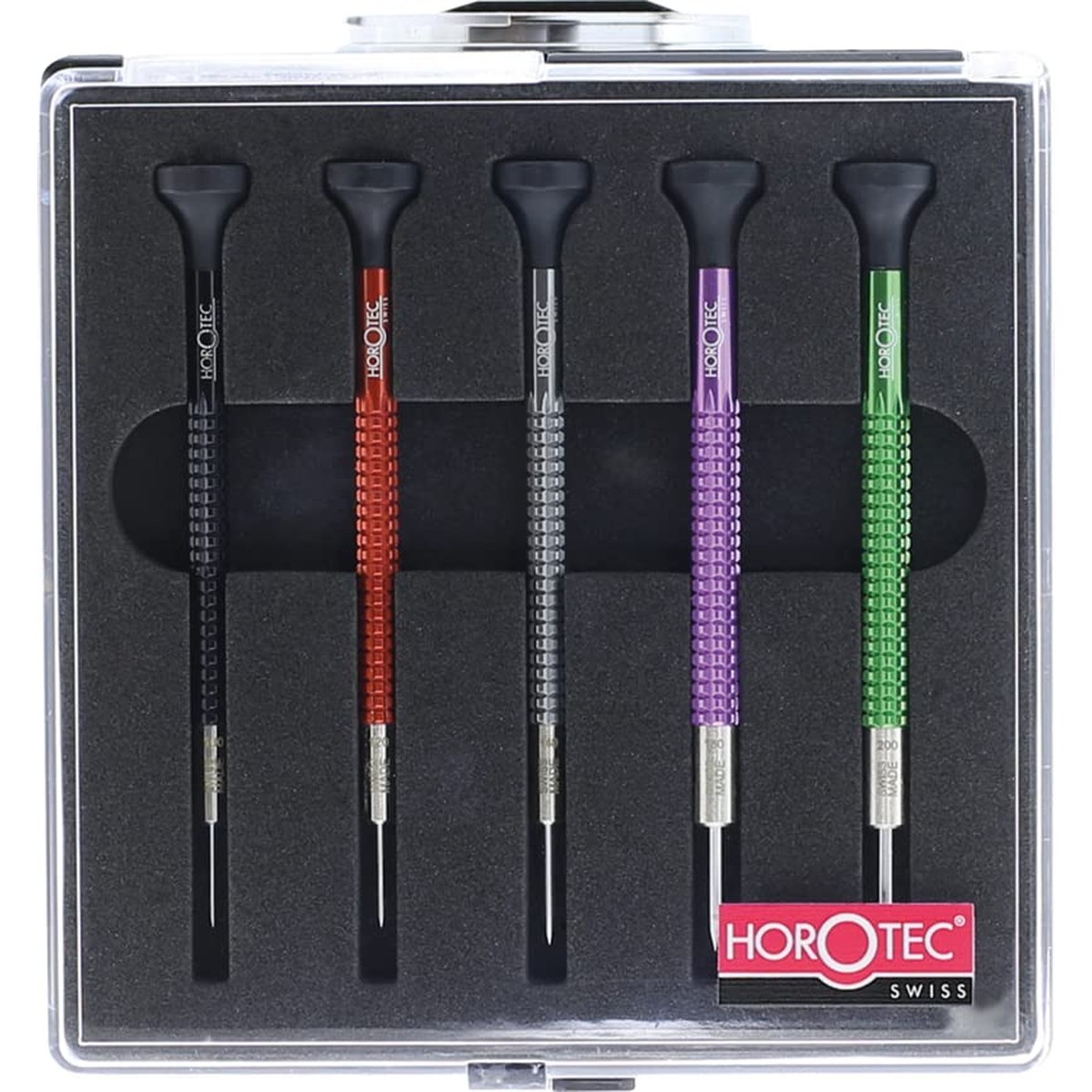 Kd89 Swiss Made Black Aluminum Screwdriver Set Of 5 1.00 1.20 1.40 1.60 2.00 Mm