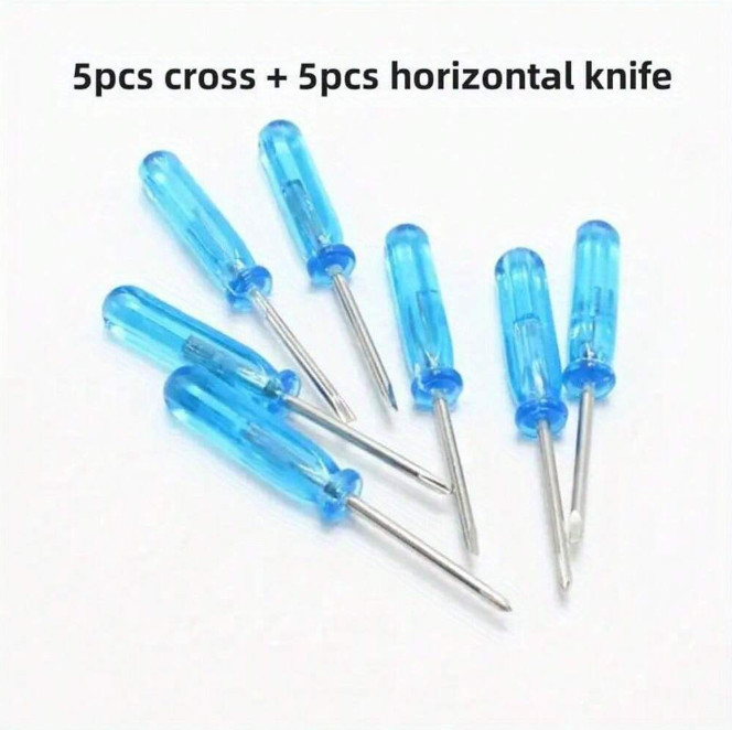 10pcs Mini Precision Screwdriver Set – 2mm Cross & Flat Head Repair Tools