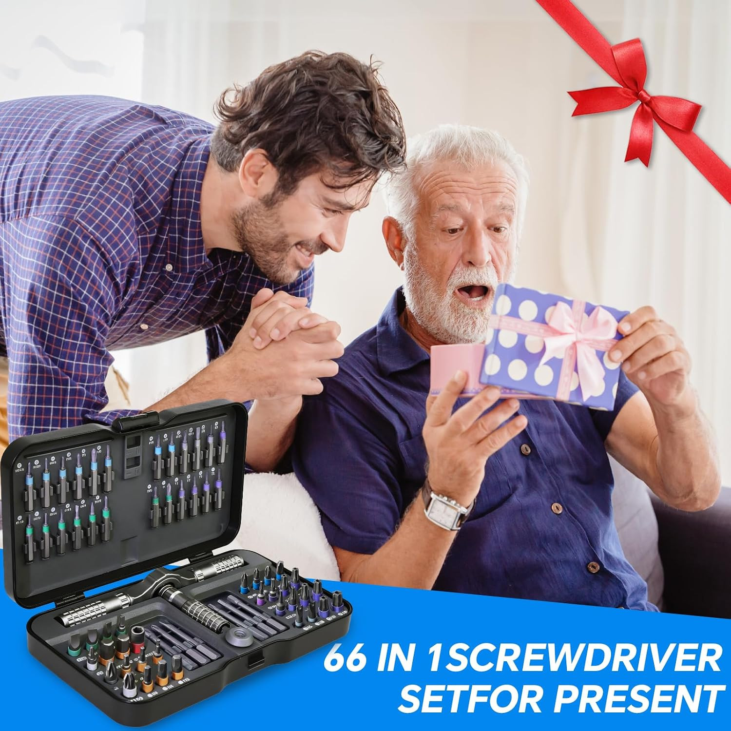 Ratchet Screwdriver Set: 66 in 1 Magnetic Screwdriver Sets, S2 Steel Bits, Porta