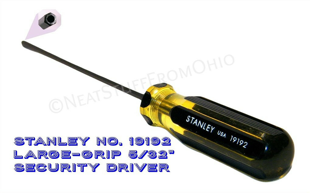 SECURITY DRIVER, TELEPHONE & SECURITY, 5/32″ HOLE-IN-PIN, STANLEY 19192, 10 PCS