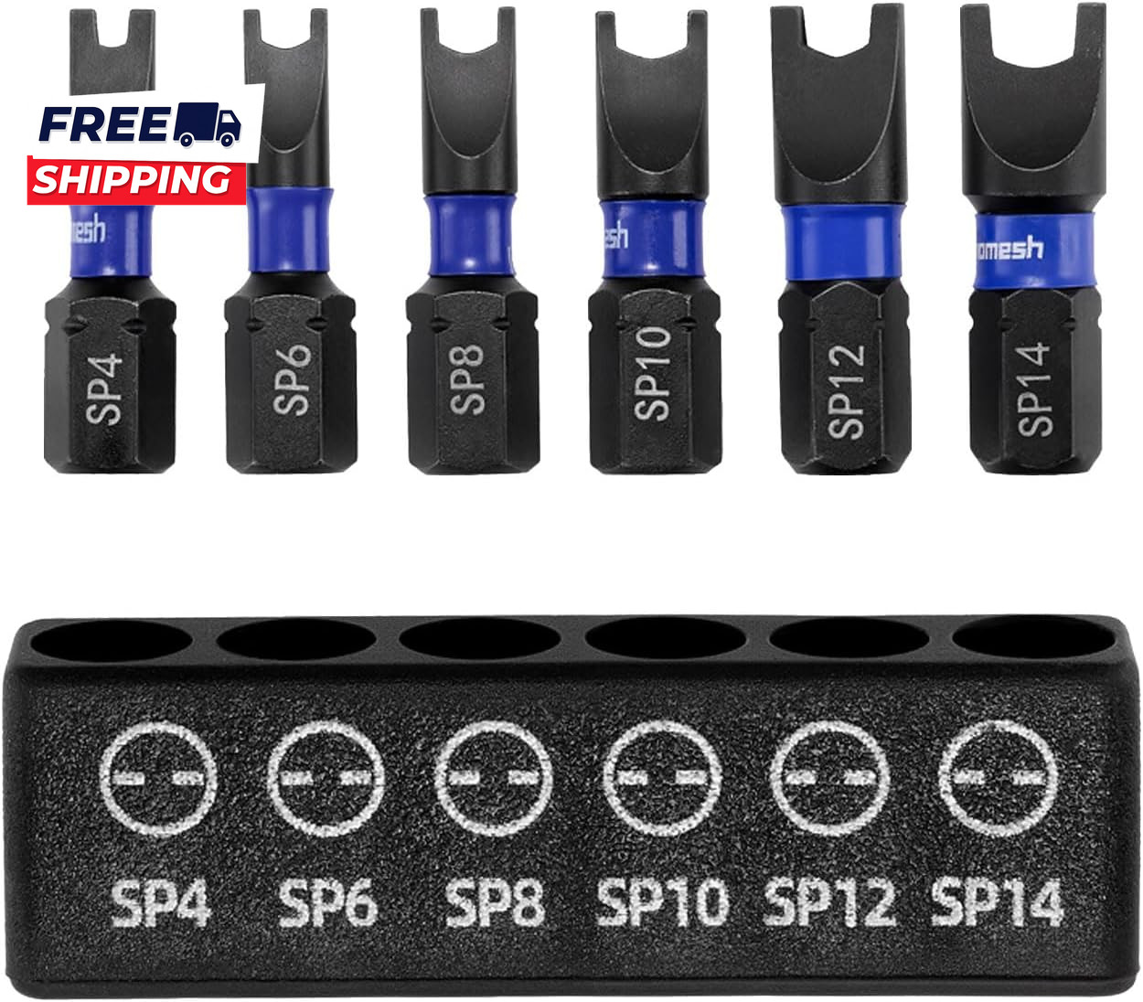 Magnetic Spanner Bit Set 1″ 6-Piece Security Bits SP4 SP6 SP8 SP10 SP12 SP14