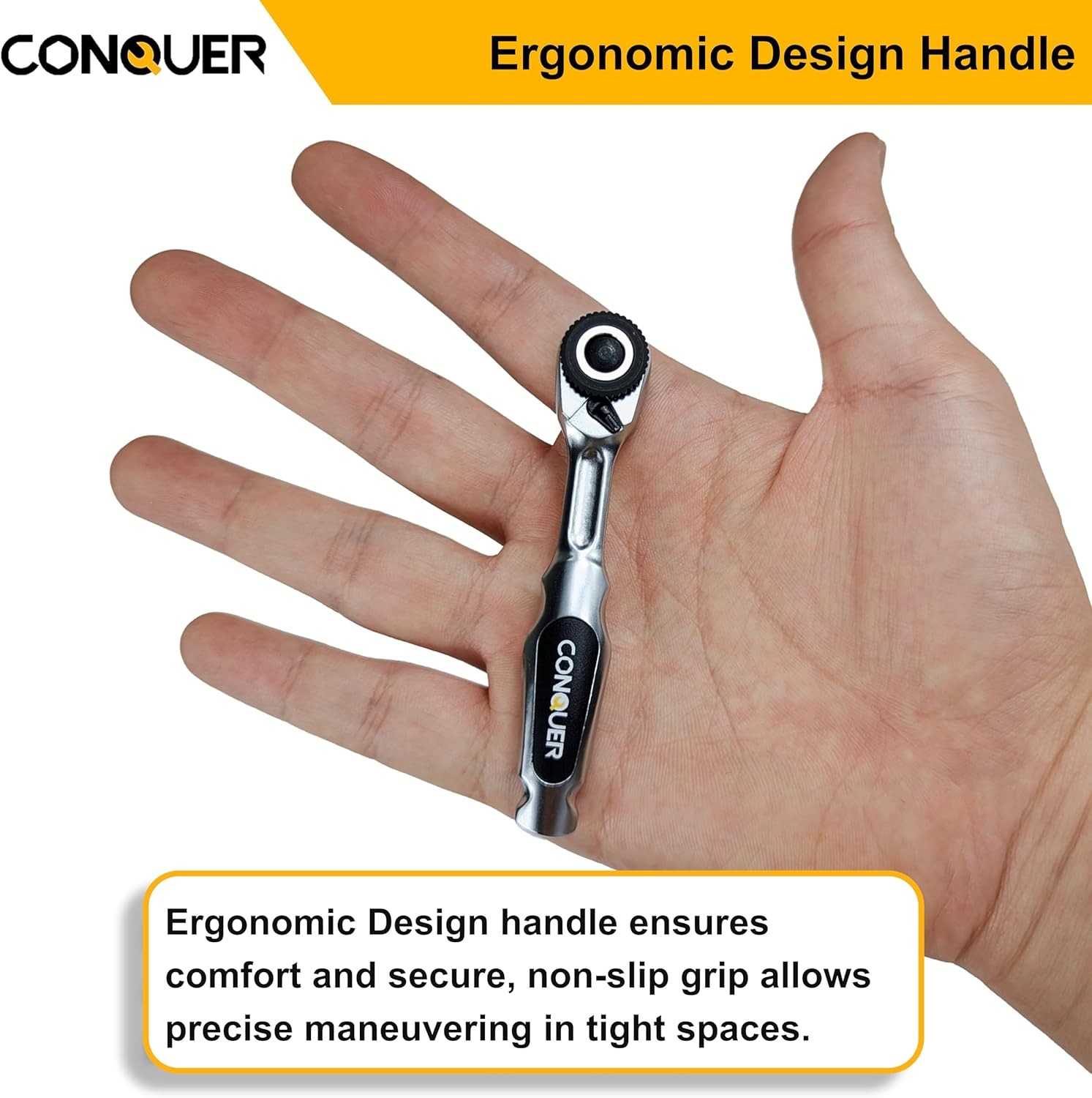 CONQUER 22pc 1/4 Ultra Low Profile Mini Ratchet Close Quarter Mini Screwdriver S