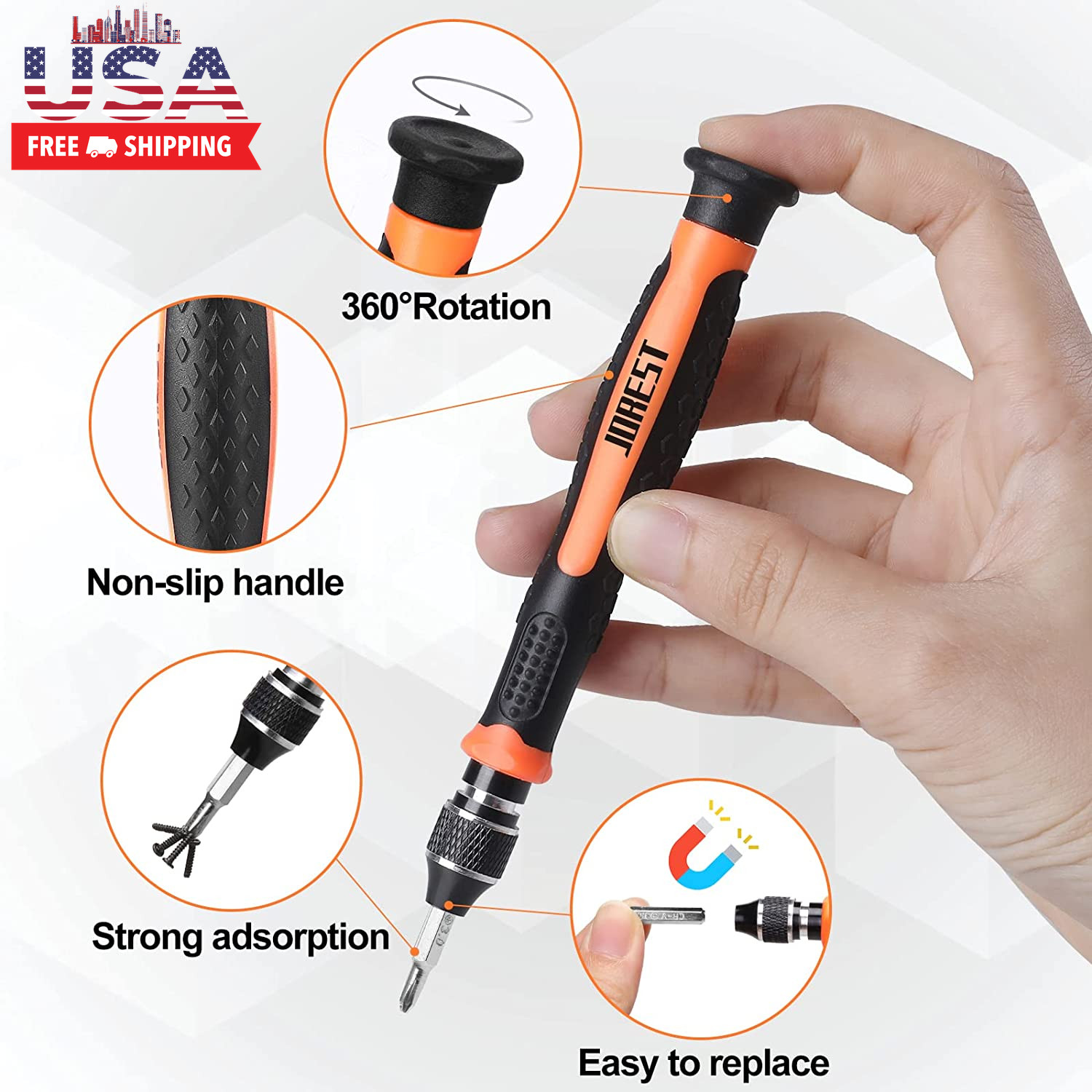 24Pcs Small Precision Screwdriver Set with Torx T5 T6 T8 T9, Y00, Star P5, Mini