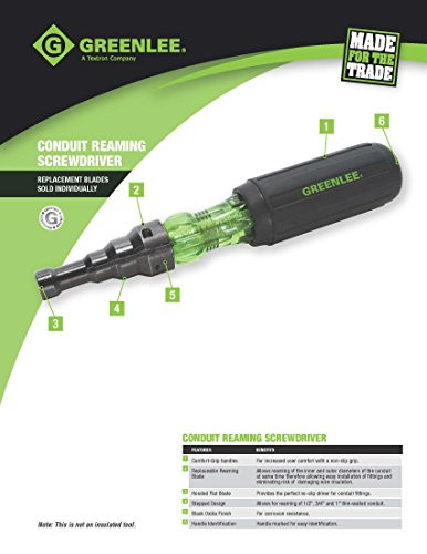 Greenlee 9753-11C Conduit Screwdriver for 1/2, 3/4, 1 EMT, 2-1/2 inch