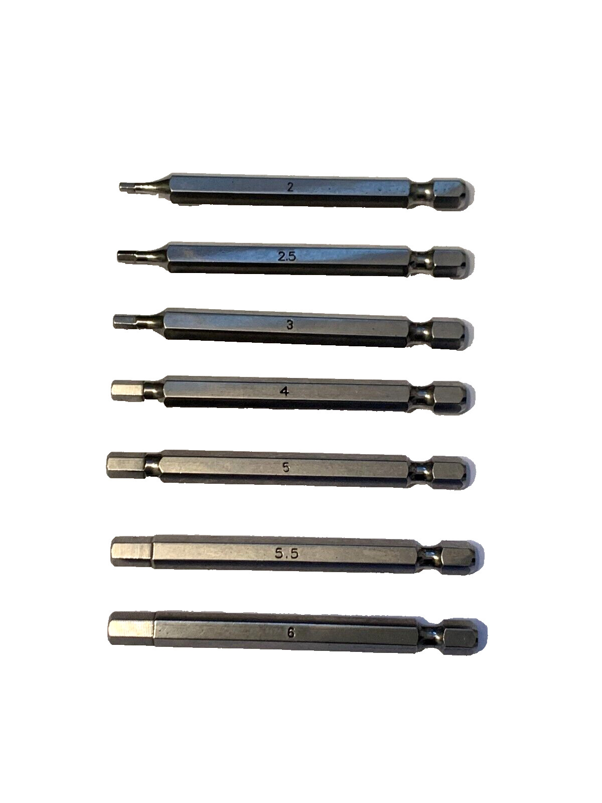 PICQUIC – SAE Hex Bits – 7 Bits 1/4″- 3″ long Fits the HEX CALIBRE Screwdriver