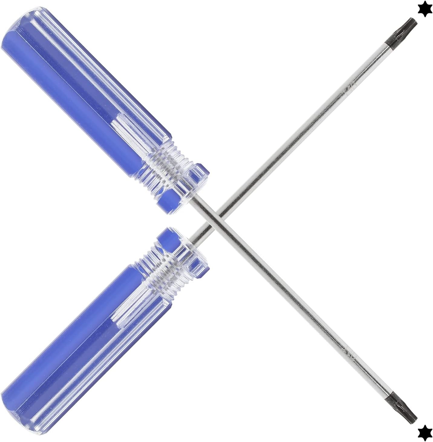 2Pcs T10 Magnetic Torx Screwdrivers, 3 Inch Tamper Proof (Blue Handle)
