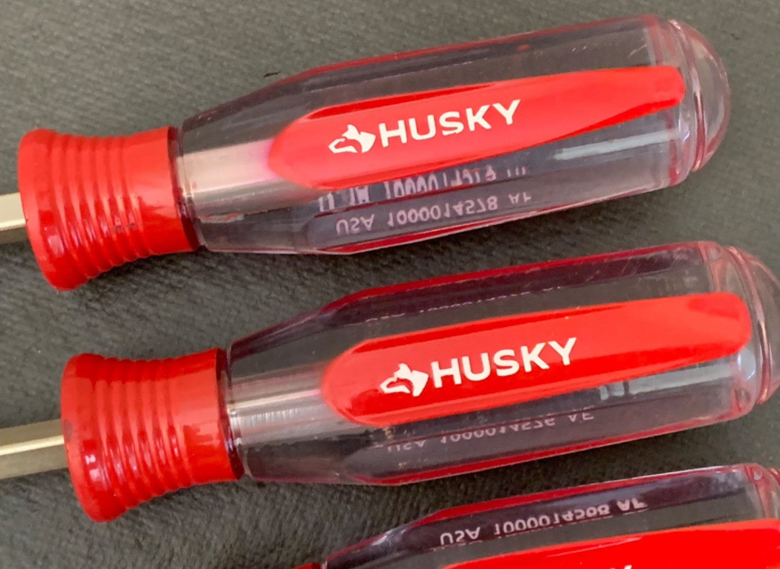 Lot of 5 Husky AF 1/4″, 3/16″, & 1/8″ Flat-Head Slotted Screwdrivers Made in USA