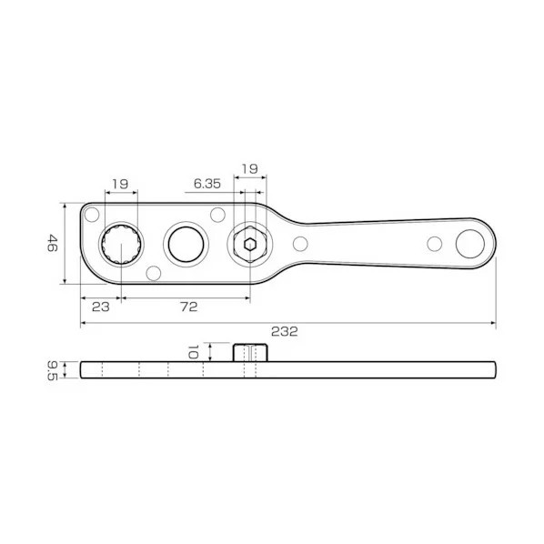 ANEX AOA-19S1 Offset Adapter Socket Set H17 H19 1/4″ Hex Japan