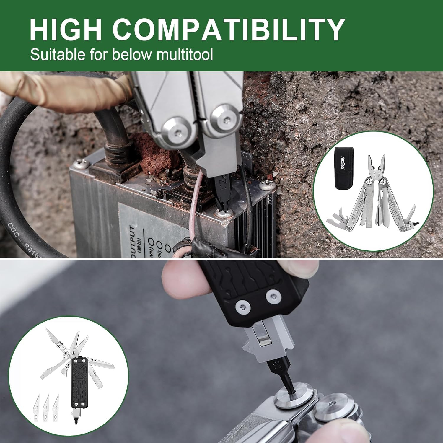 , Bit Kit, 10 Double-Ended Screwdriver Bit Set for Multi-Tools, Pocket Tool E1