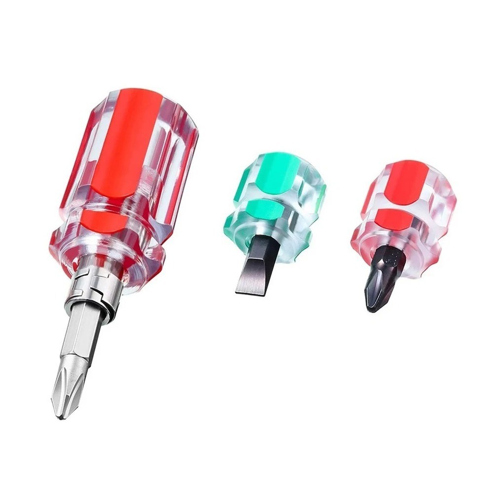 3pcs Short Screwdriver Set Flat Phillips 2-in-1 Repair Tools