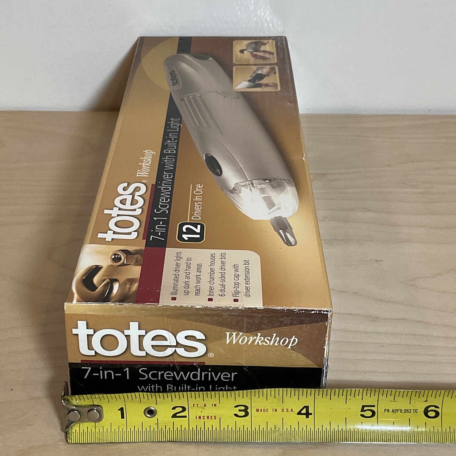 Totes Workshop 7-in-1 Screwdriver With Built-in Light (batteries NOT Included)