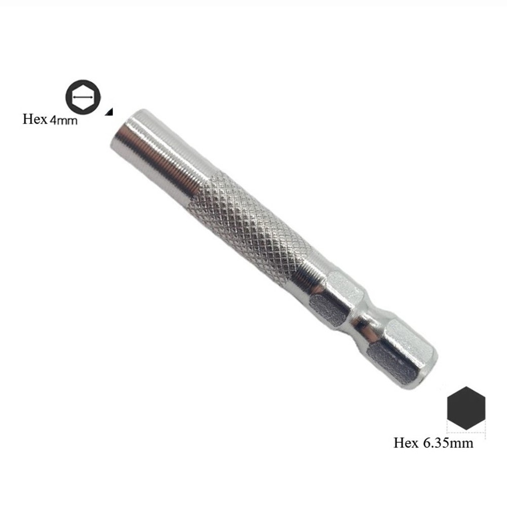 Silver 6.35mm 1/4″ Insert Bit Adapter 5PCS Hex 6.35mm Electric Screwdriver