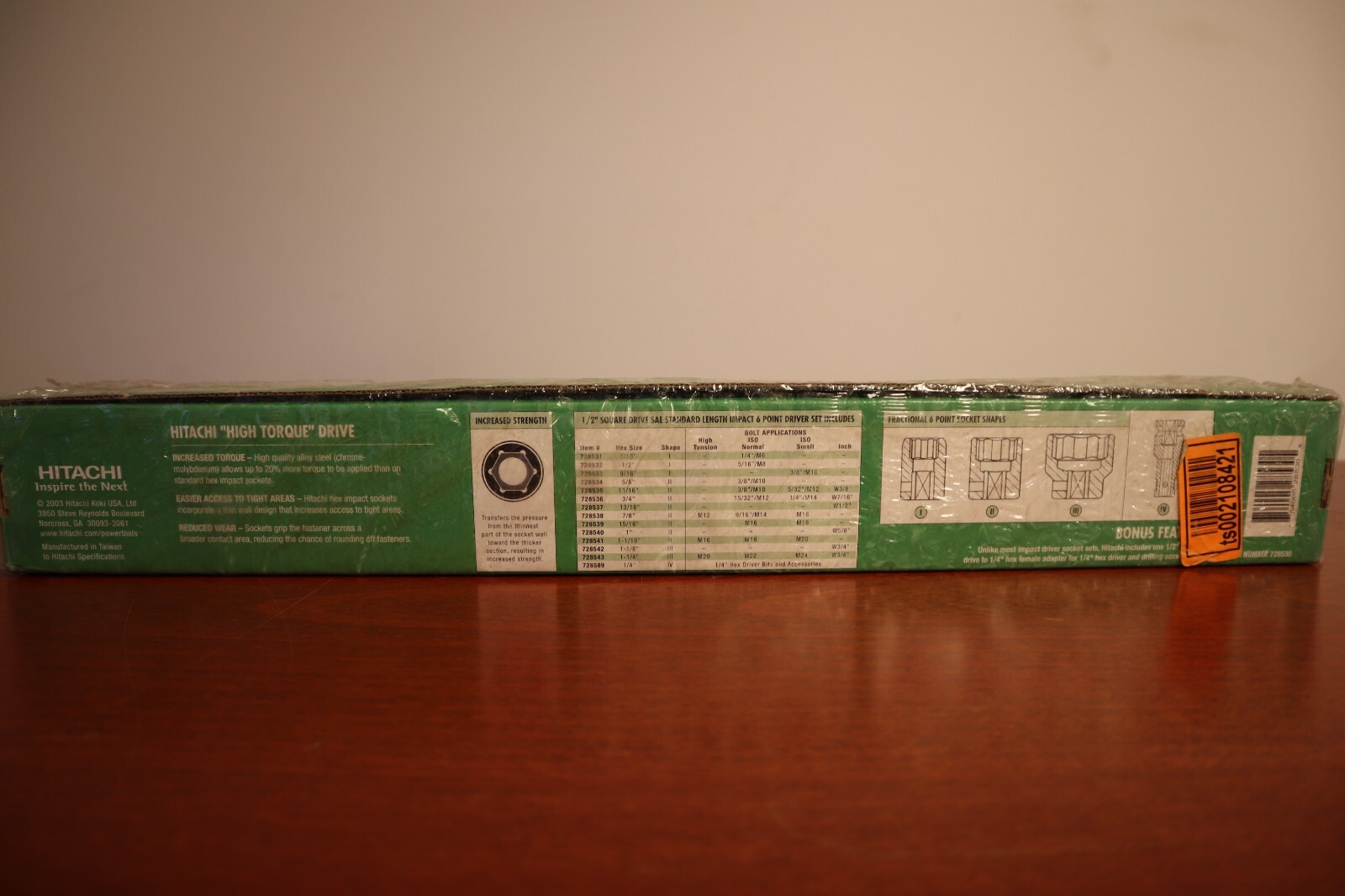 Hitachi 14 Piece Sae Standard Length Impact Hex Driver Set