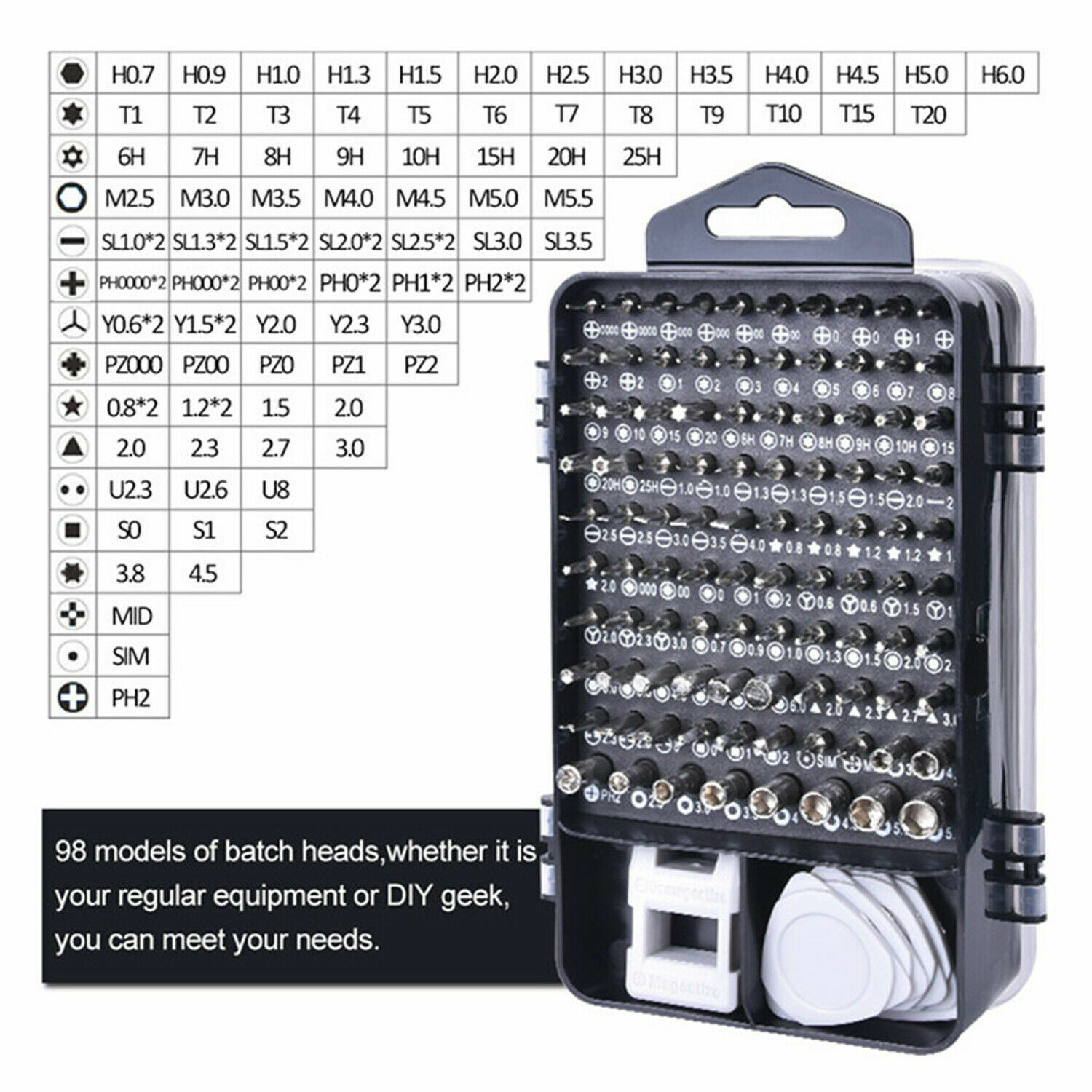 117pc Precision Screwdriver Set Jeweler Phillips Flat Head Magnetic Tips Hobby