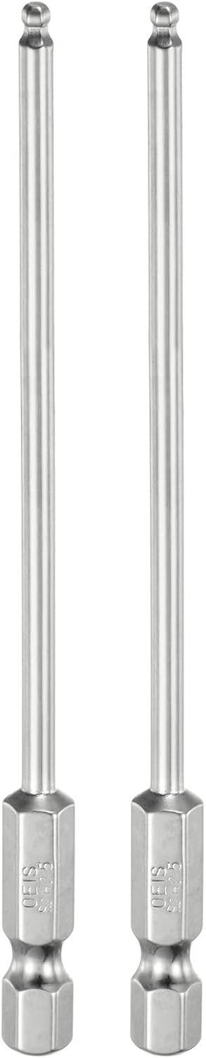 HARFINGTON 2pcs Ball End Hex Screwdriver Bit Set 2.5mm (H2.5) x 100mm