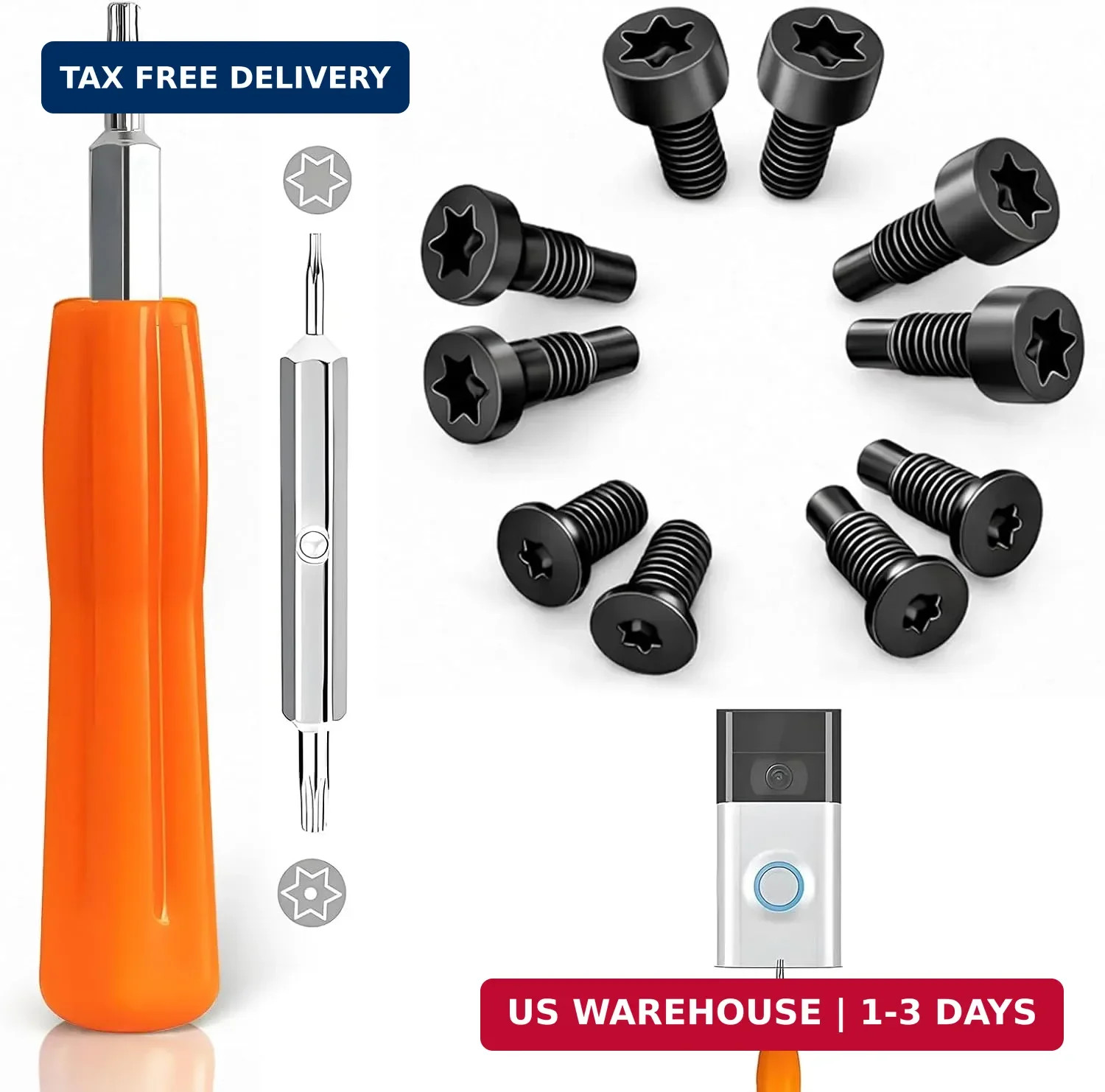 Doorbell Screws & Screwdriver Kit Replacement for Ring Video Doorbell 2 3 4