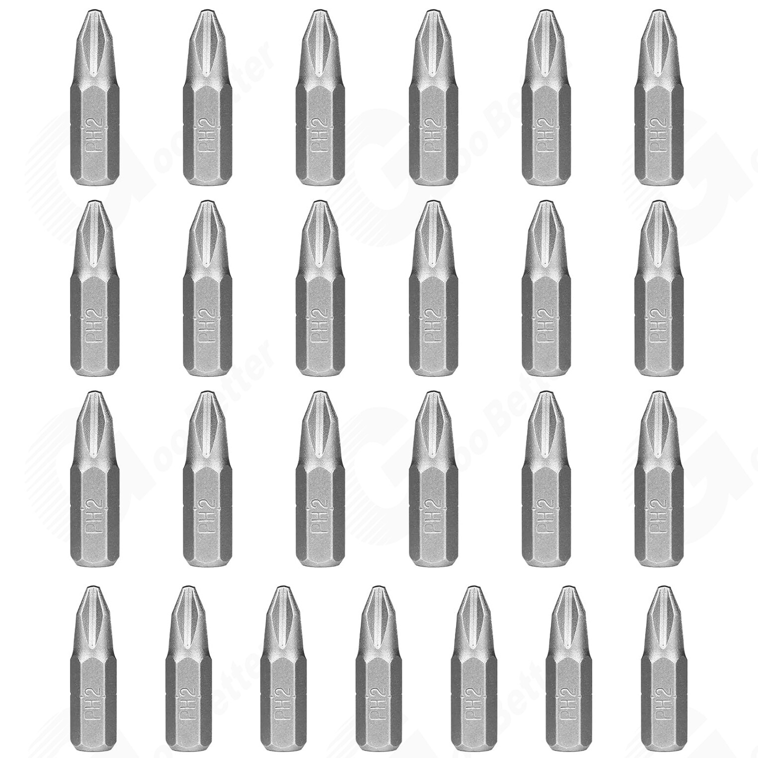 50pcs Screwdriver Bit Set 1-Inch Phillips Bits 1/4″ Hex Shank Bit PH0 PH2 PH3