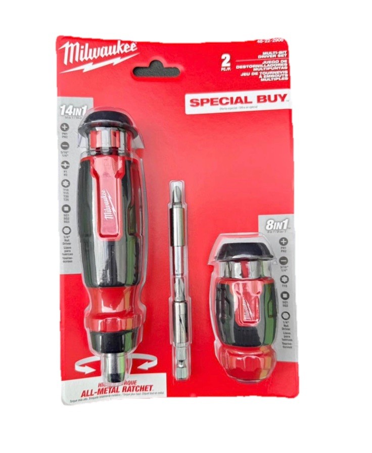 NEW Milwaukee 2-Pack 14-in-1 & 8-in-1 Multi-Bit Screwdriver Set