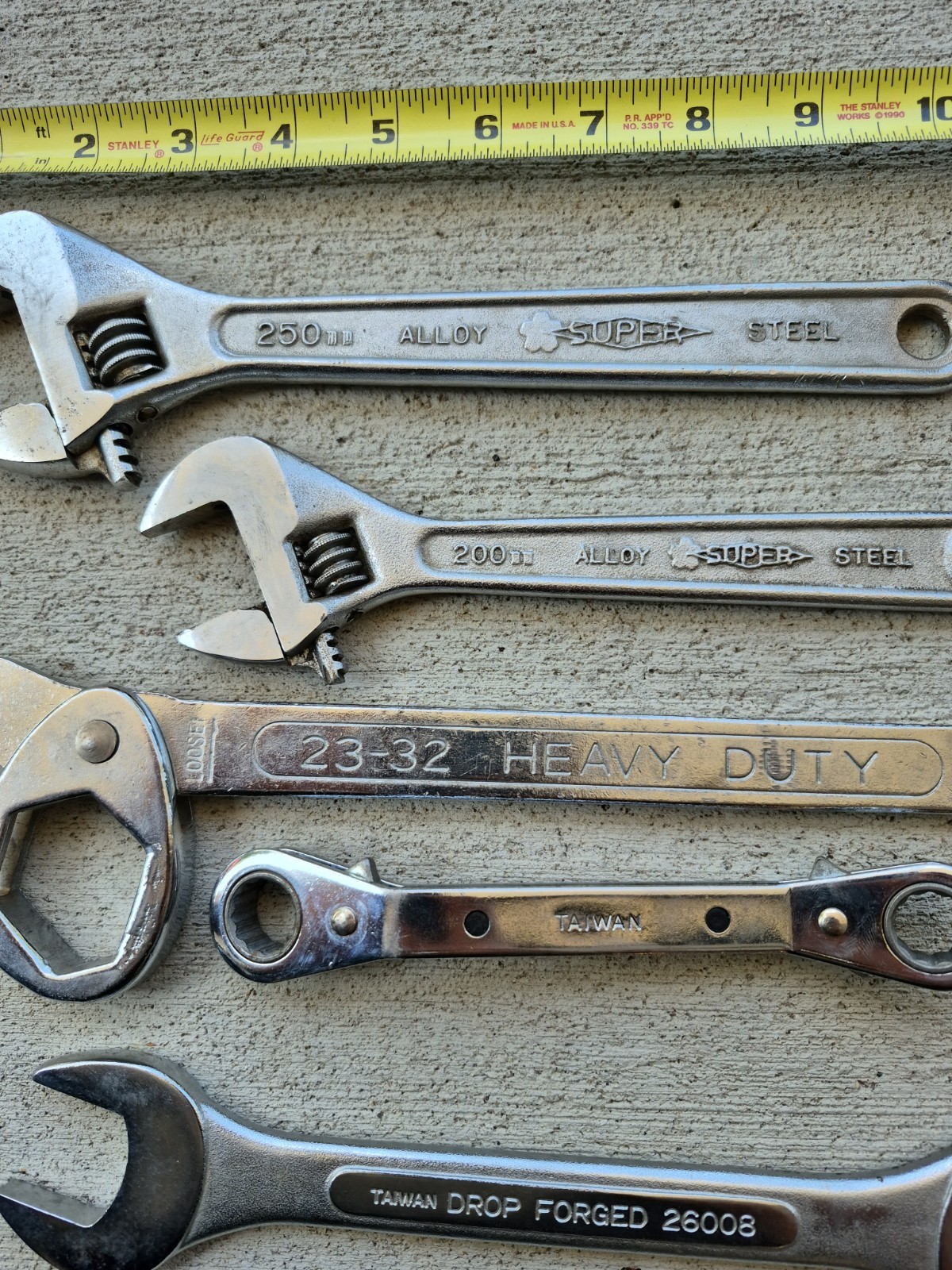 5 Pc Wrench Lot ACE Allied Super Steel Taiwan Adjustable Ratcheting Multi Tool