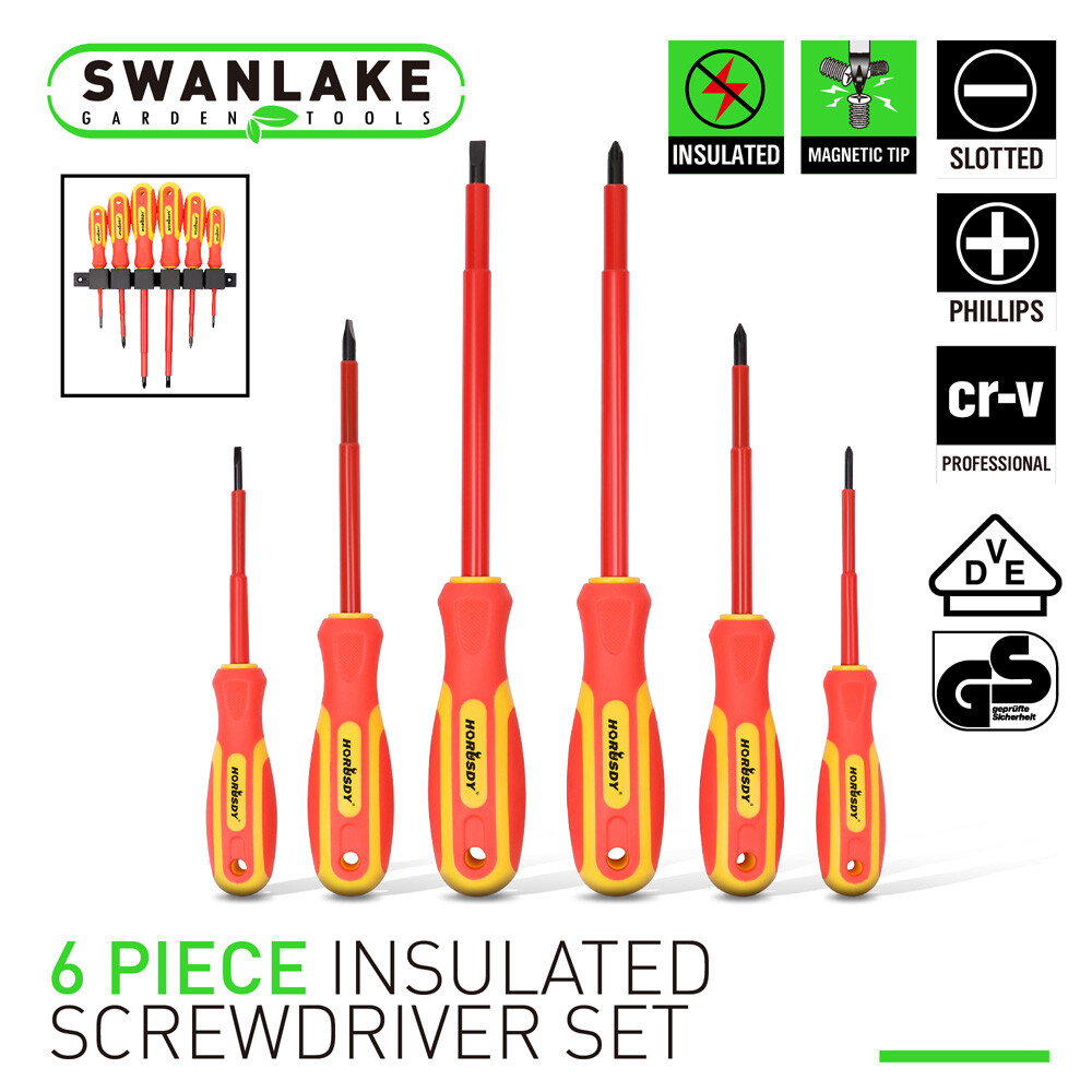 6pc Electrician’s Insulated Magnetic Electrical Hand Screwdriver Tool Set New
