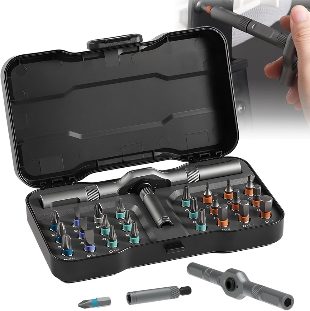 25Pcs 24 in 1 Multifunction Screwdriver Head Set Household Repair Ratchet Wrench