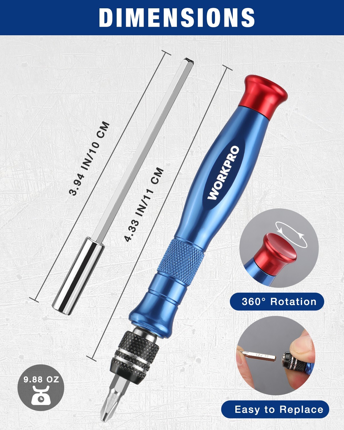 WORKPRO 44-in-1 Precision Screwdriver Set w/44pc S2 Steel Bit Manual Screwdriver
