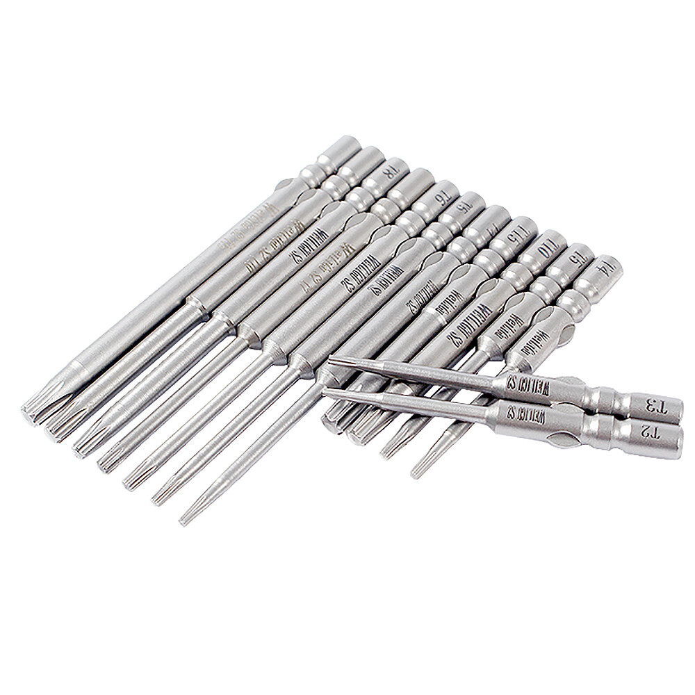 Solid Torx Spanner T1-T15 Round Shank 4mm Magnetic Torx Screwdriver Bits S2 Bit