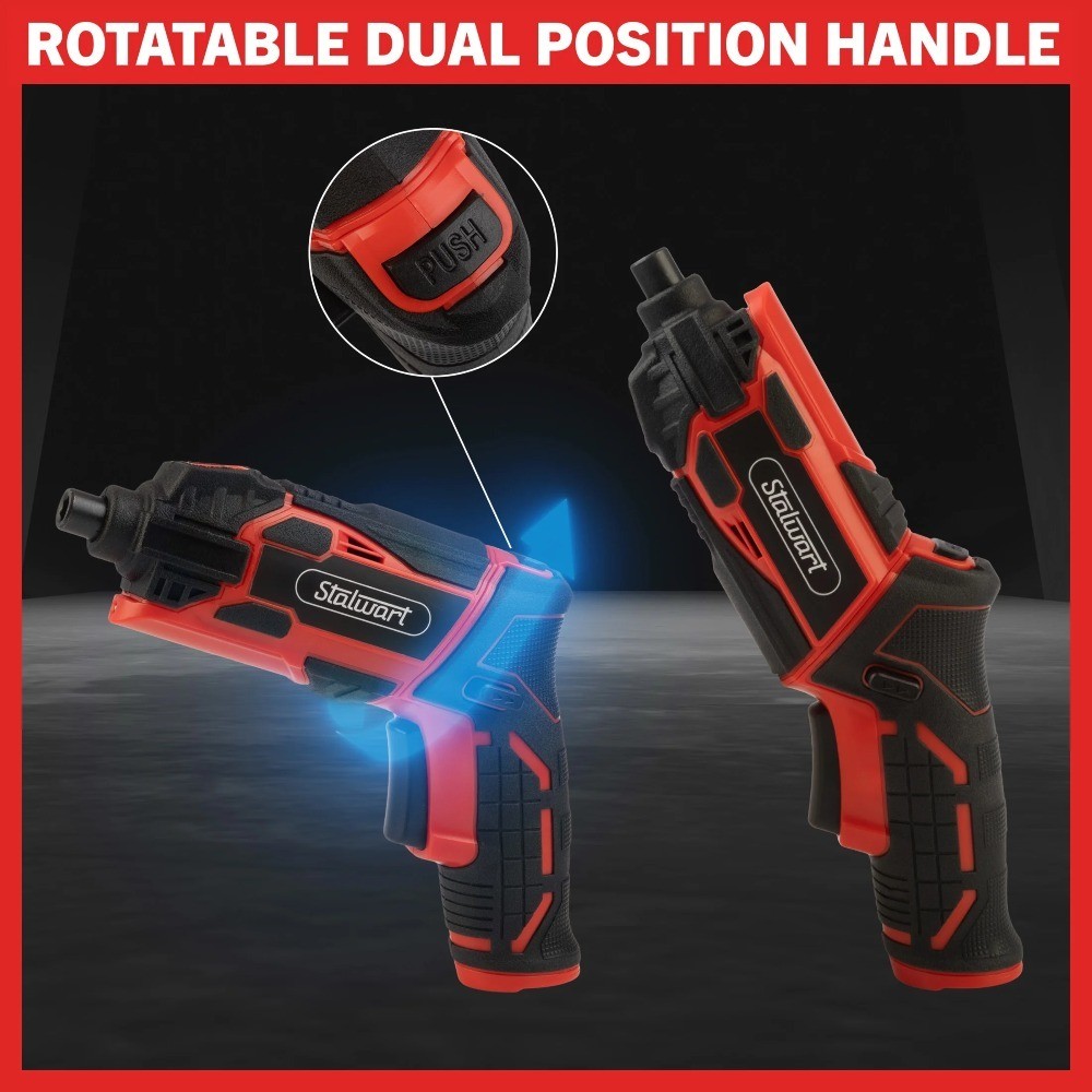 Cordless Electric Screwdriver Set 45 Piece with 2 Position Grip Adjustable