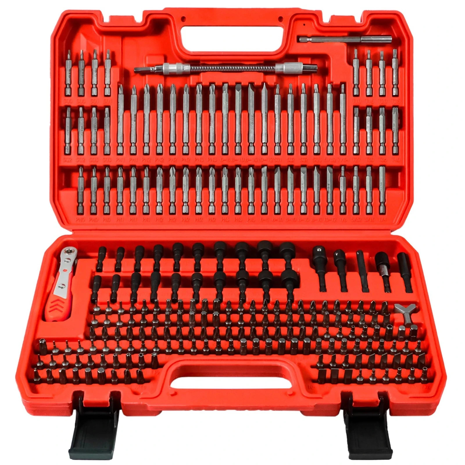 AMM 232-Piece Ultimate Screwdriver Bit Set, Cr-V Steel Impact 232-Piece, Red