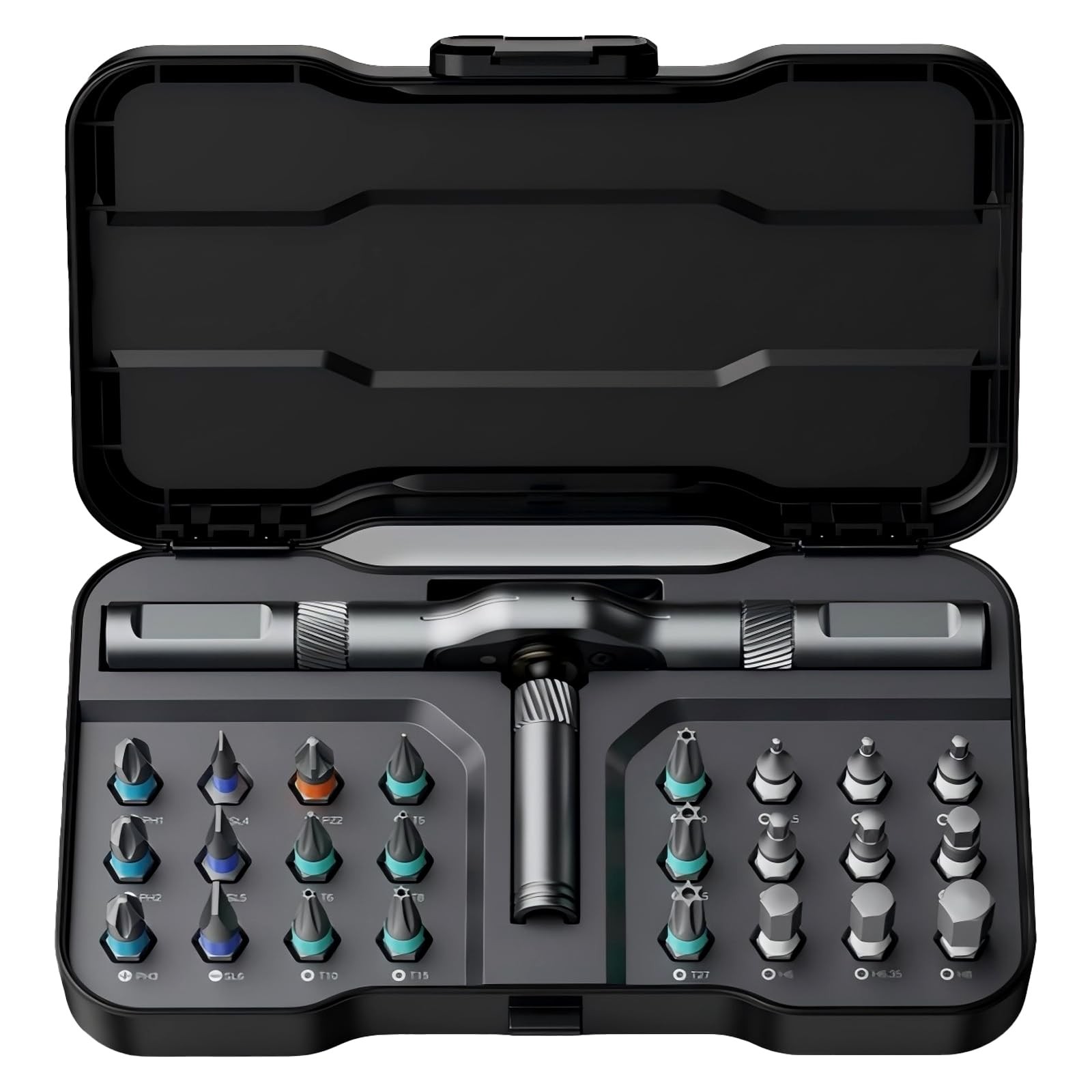 24 In 1 Magnetic Ratchet Screwdriver Set Mini Bit Driver Kit With Reversible Tha