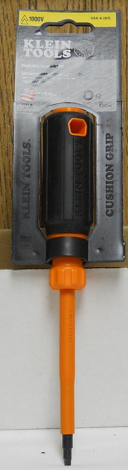 Klein Tools 684-4-INS Insulated Square Tip Screwdriver