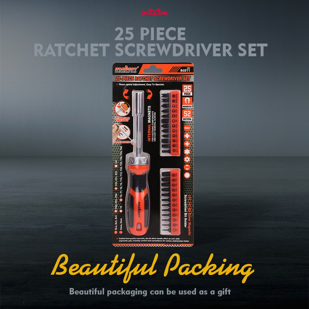 25 Security Torx Screwdriver Bit Set T5-T40 1/4″ Ratcheting Magnetic Bit Driver