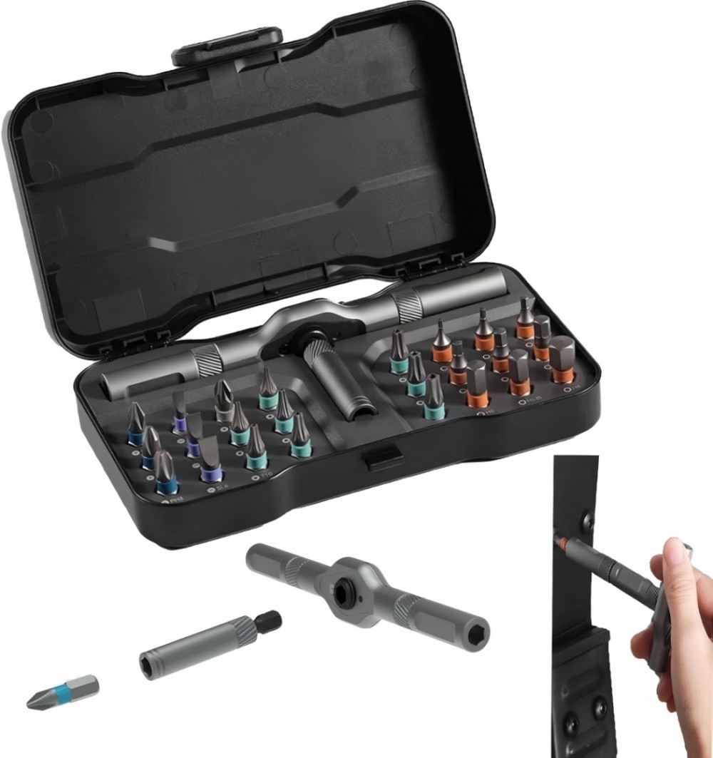 25Pcs 24 in 1 Multifunction Screwdriver Head Set Household Repair Ratchet Wrench