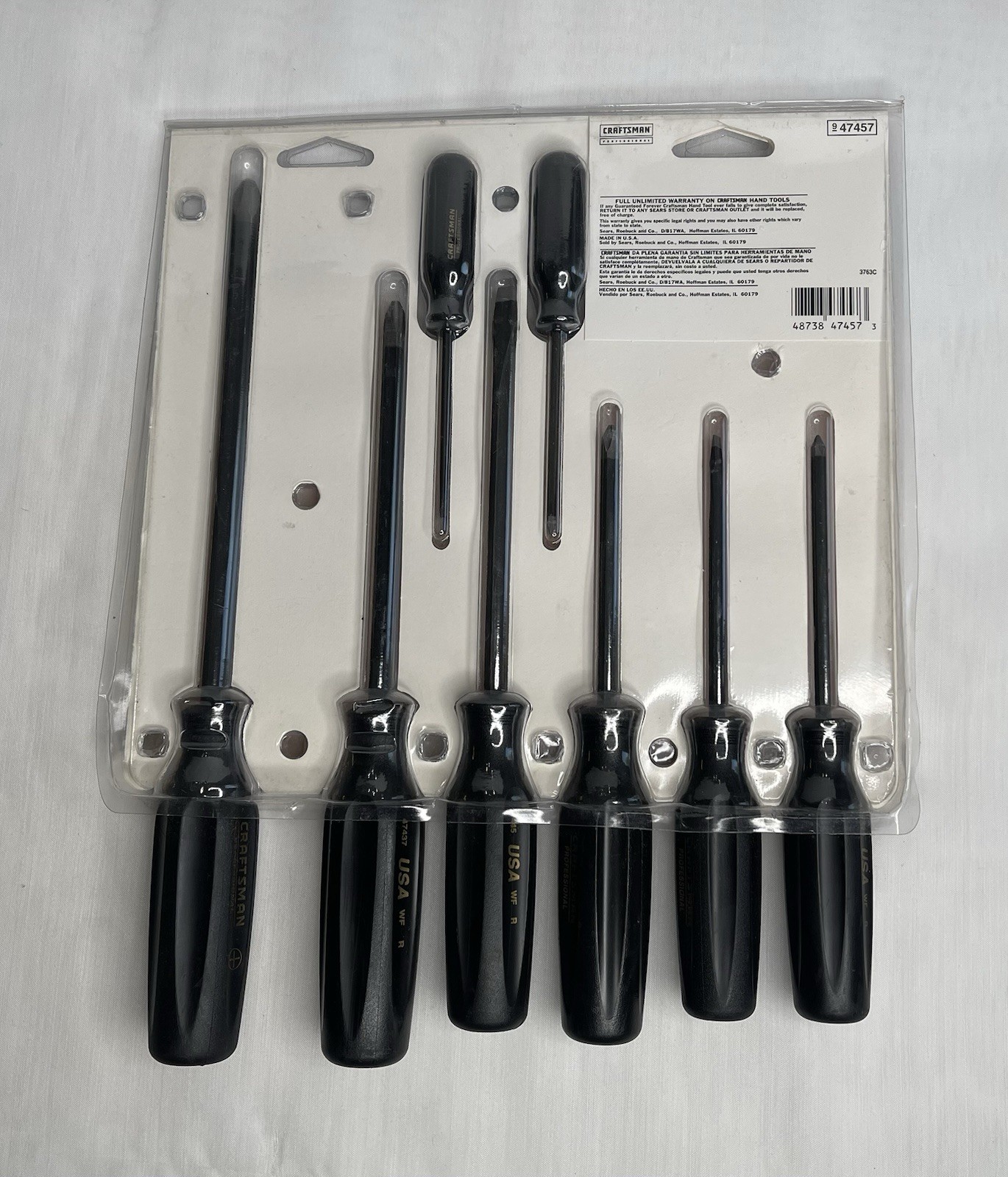 Craftsman Professional USA NOS 8pc Screwdriver Set 47457 Blk Gold Sears NICE