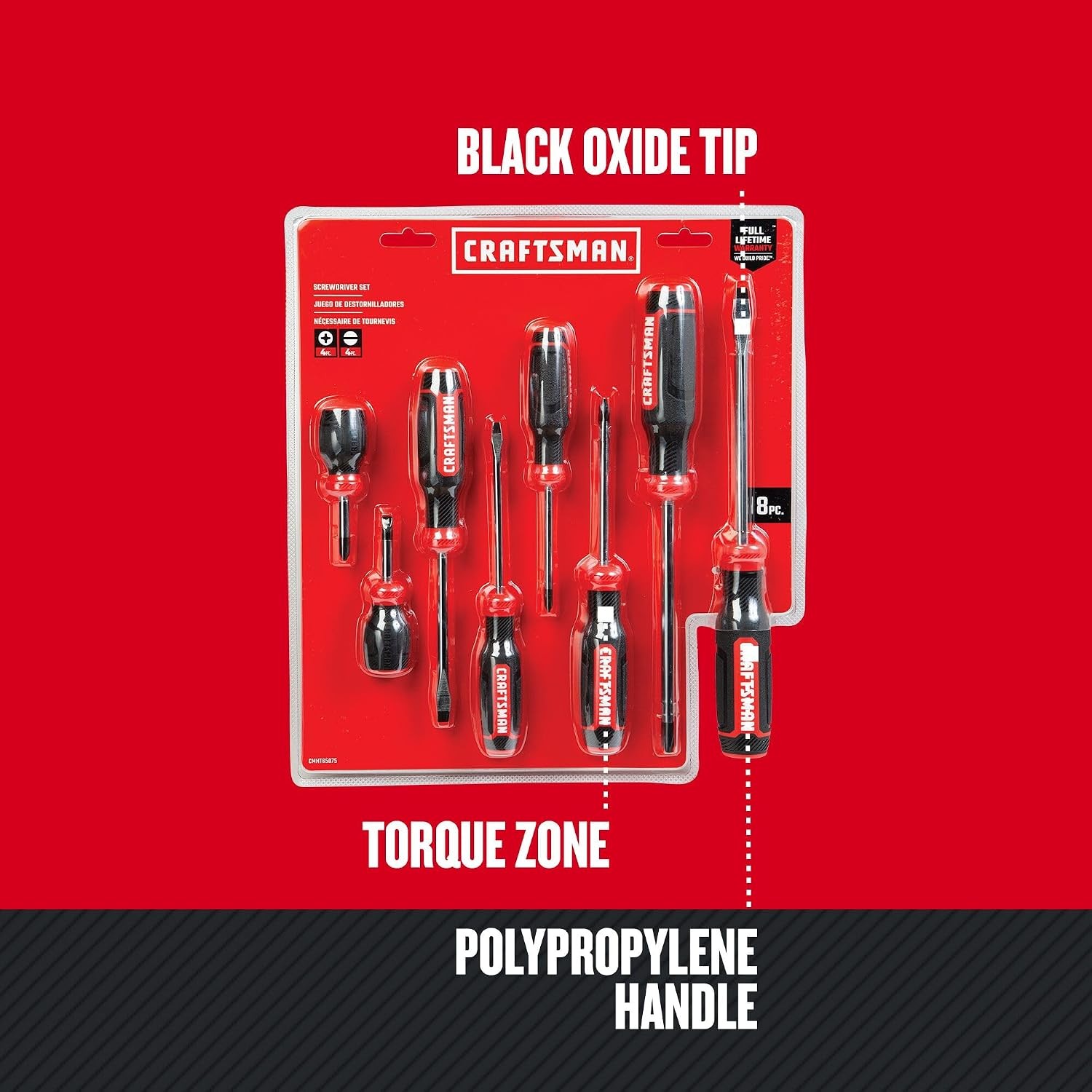 Screwdriver Set, Bi-Material, 8 Piece Set (CMHT65075N)