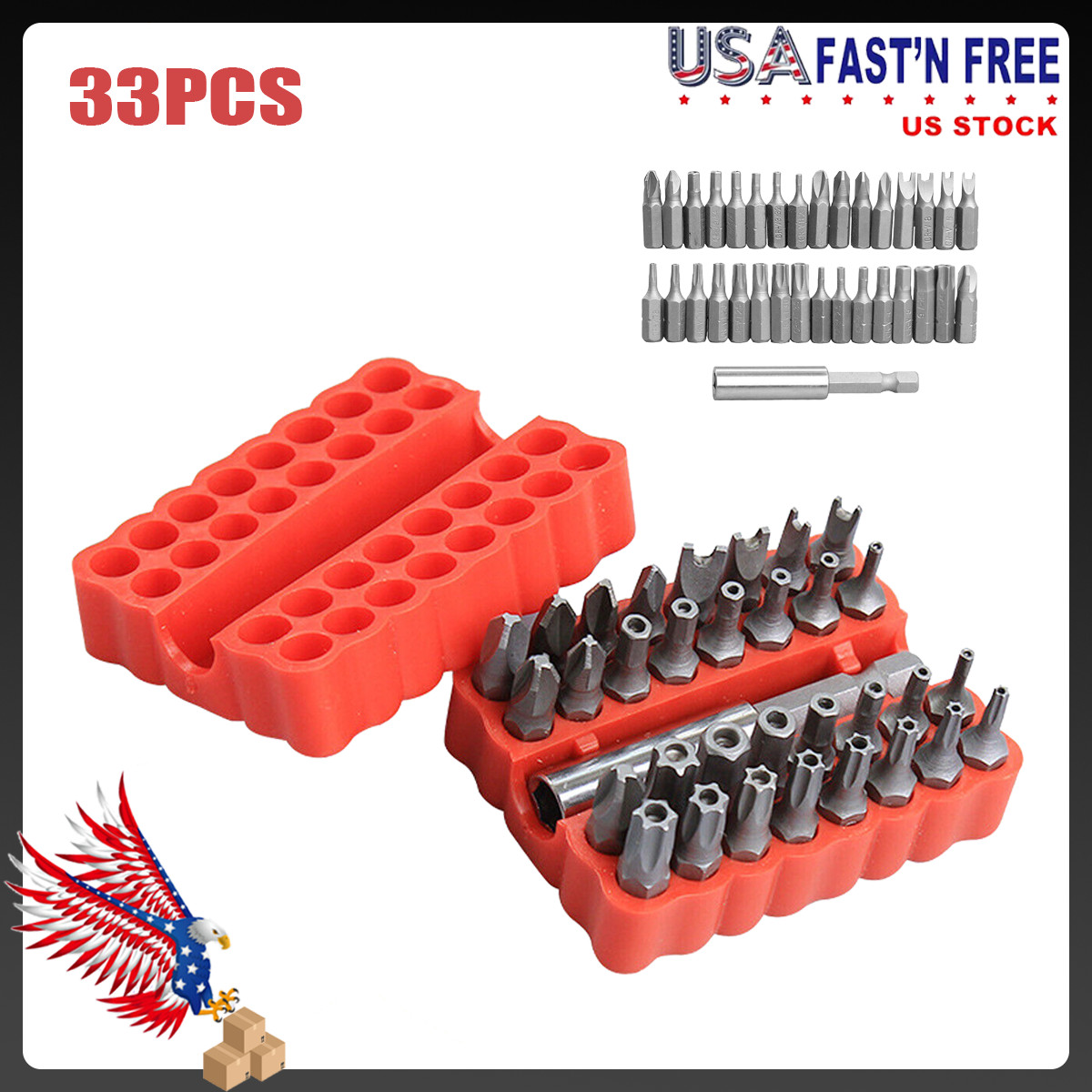 33 Torx Bit Set Tamper Proof Security Torq Hex Star Spanner Tri Wing Screwdriver