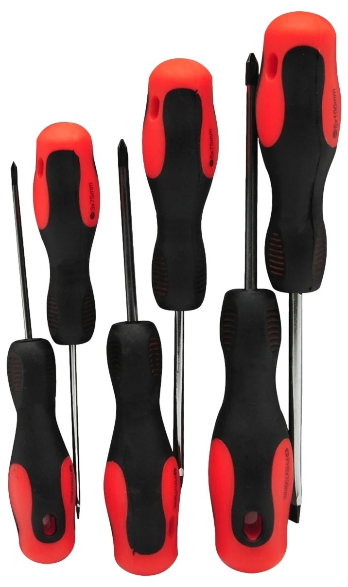 RoadPro 18HS006 6 Piece Screwdriver Set Phillips and Slotted Precision Tips