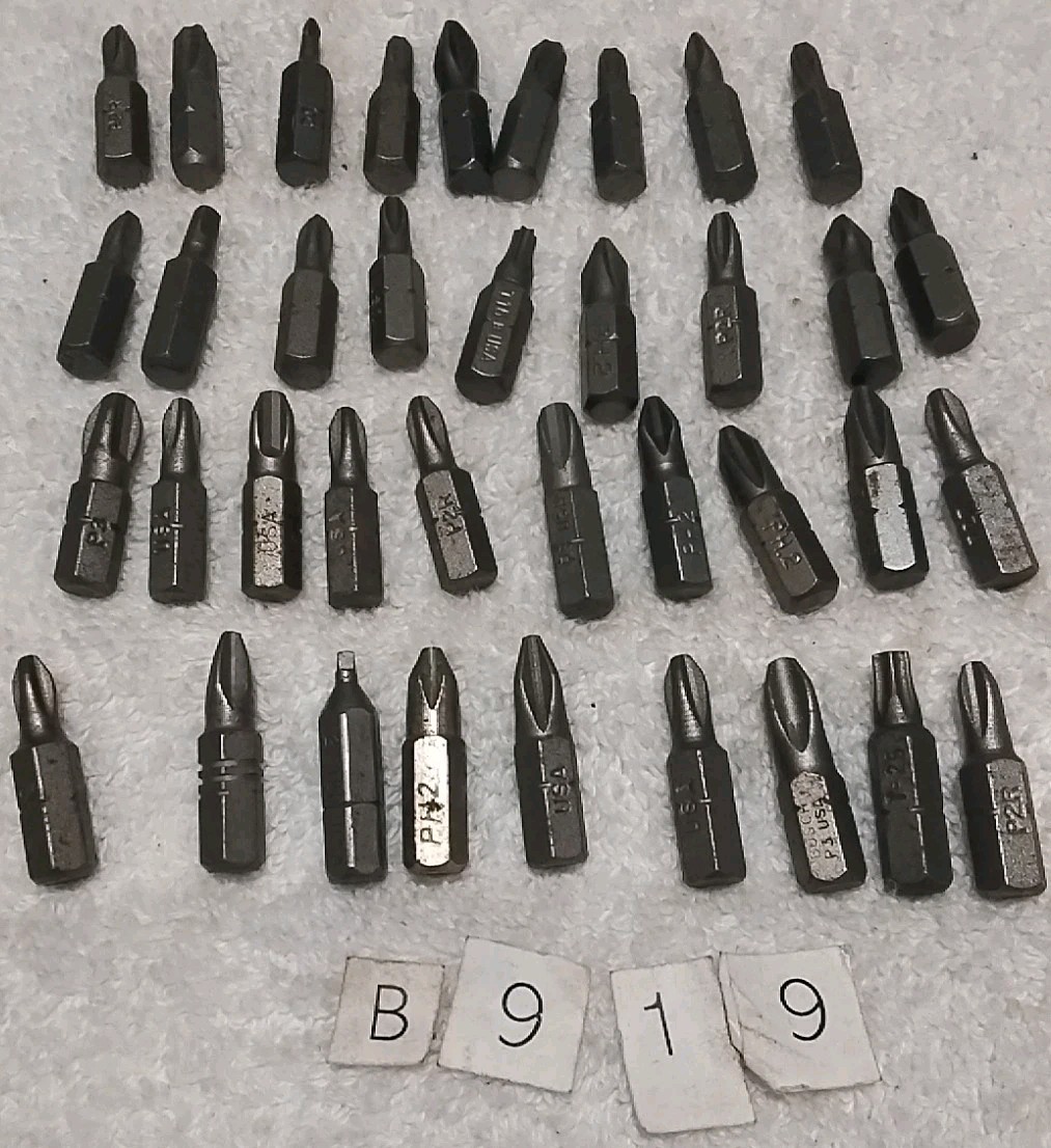 40pc ASSORTED SIZES 1/4″×1″ HEX DRIVER BITS SOME ARE USA MADE