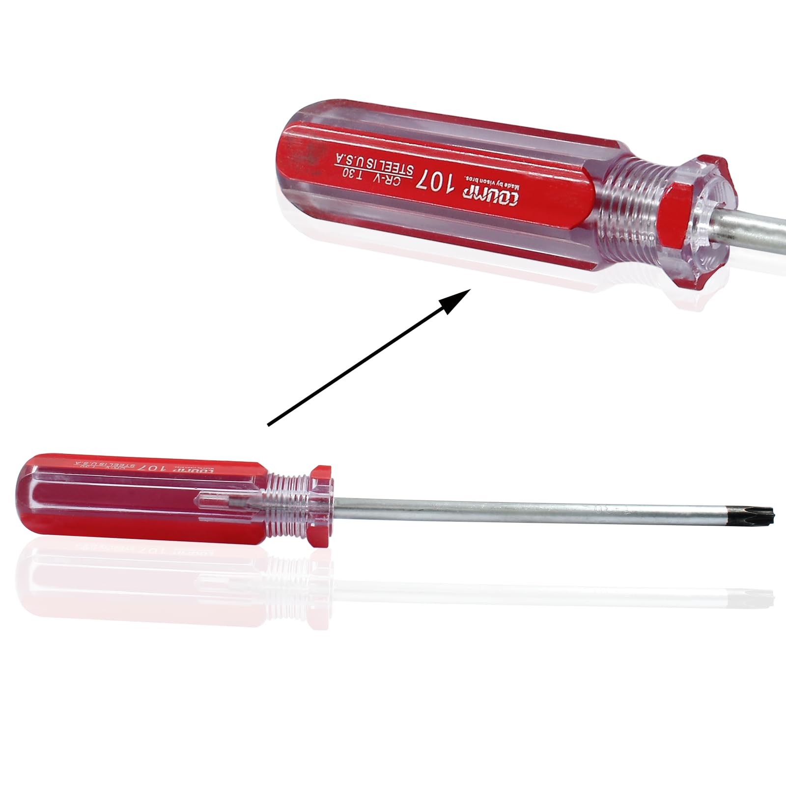 6 Pc Security Torx Screwdriver Set with Magnetic Tip, T10 T15 T20 T25 T27 T30