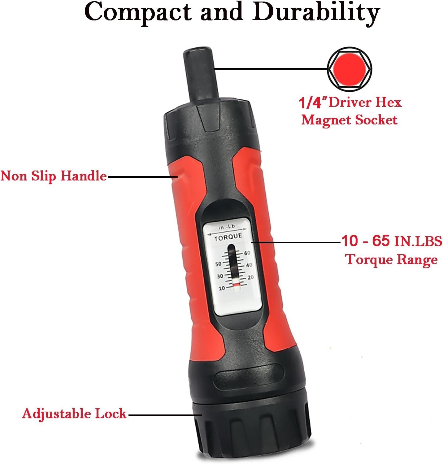 Torque Screwdriver 10-65 Inch Pounds Torque Screwdriver Set for Maintenance New