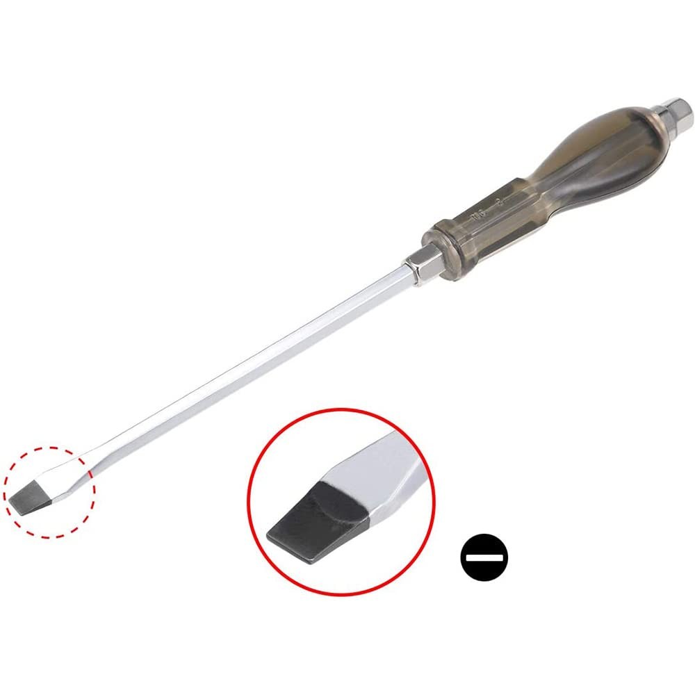 Flat-Head Demolition Screwdriver with Striking Cap 8 Inch Slotted Impact Scre…
