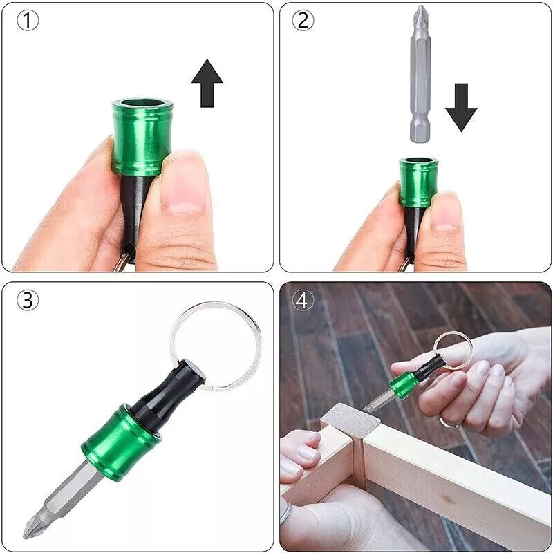 1/4″ Hex Shank Quick Release Keychain Screwdriver Drill Bit Holder Bit Set 28PCS