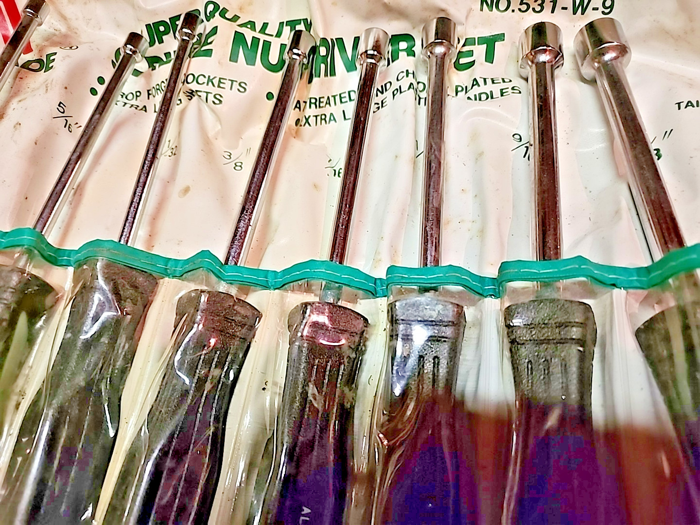 Extra Long Jumbo 9pc Nut Driver Set ~ 5/8 – 3/16 ~ 12″ length ~ Large Handles