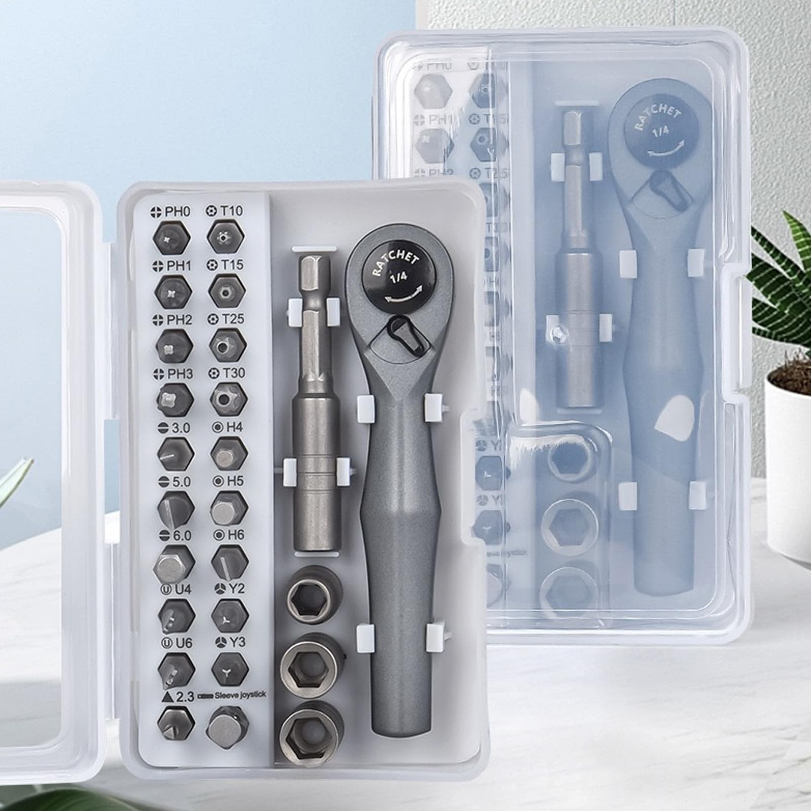 Ratcheting Screwdriver Set 25 in 1 Tool Kit EDC Multi Pocket Bit Driver